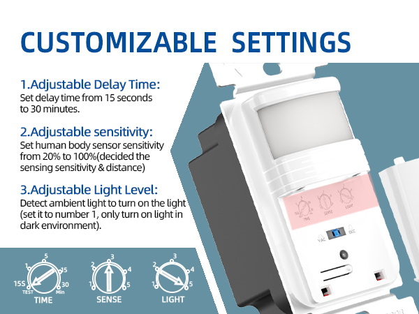 adjustable motion activated light switch