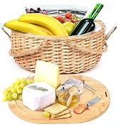 Hap Tim Wicker Picnic Basket Set with Charcuterie Boards for 2 - Unique Gifts Ideas for Couple, E...
