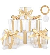 COTOPHER 60 Pcs Clear Favor Boxes, 1.5x1.5x1.5 Inch Clear Single Chocolate Truffle Boxes Plastic ...