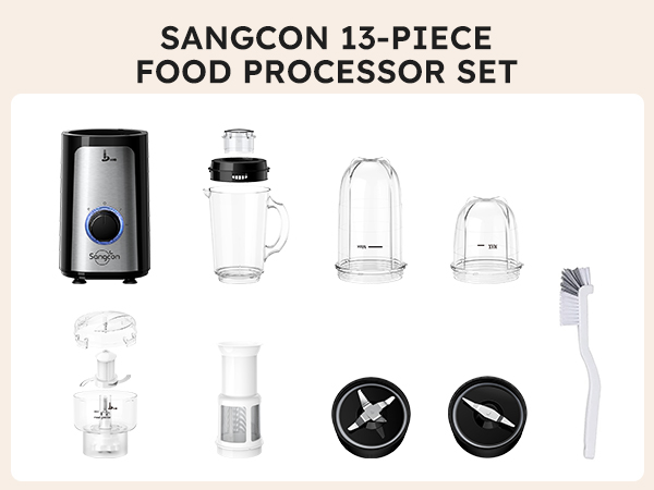 Sangcon 5-in-1 Blender and Food Processor Combo for Kitchen