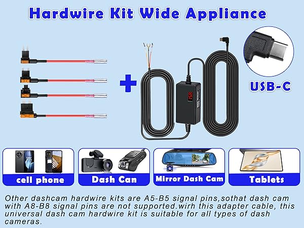 Dash Cam Hardwire Kit USB C