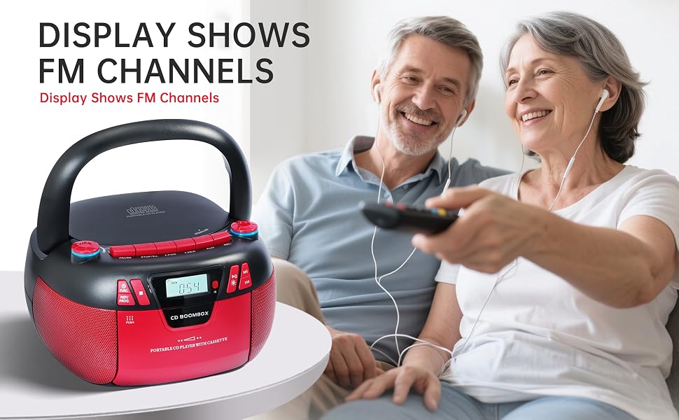 easy to use boombox,large LCD display,boombox for seniors,cd player for kids,easy to use cd player