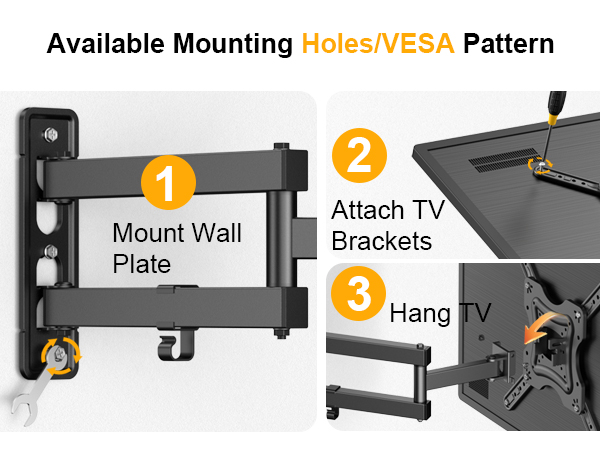 55 inch tv wall mount full motion swivel