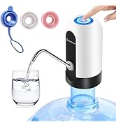 EASYSPEED Water Dispenser for 5 Gallon Bottle Portable Electric Water Pump with 2 Adapters USB-C ...