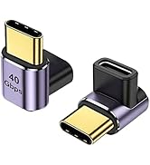 USB C Angle Adapter 40Gbps [2 Pack] 90 Degree USB C Type C Angled USB-C Male to Female Adapter, 8...