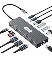 Acer Docking Station 3 Monitors with 3 HDMI, 13-in-1 USB C Hub for Laptop | 4K@60Hz HDMI Video, 1...
