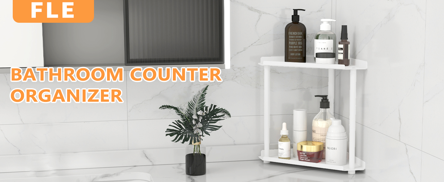 Corner Bathroom Counter Organizer, 2 Tier Bathroom Organizer Countertop