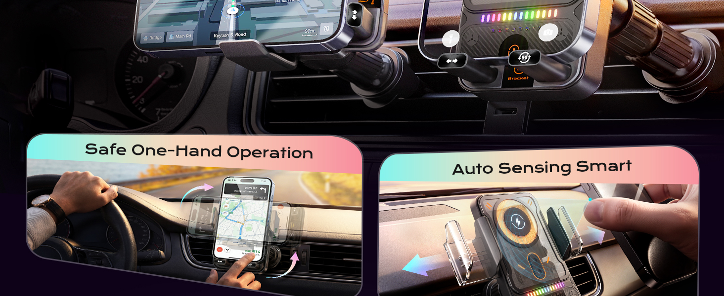 Zrpot Phone Holders for Car Cell Phone Mount Wireless Car Charger Air Vent Phone Stand