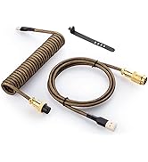 GUNMJO Starlight Coiled USB C Cable for Gaming Keyboard, Double-Sleeved Mechanical Keyboard Cable...