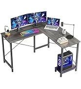 OLIXIS L Shaped Desk, 50-Inch Office Computer Gaming Desks Corner PC Table with Side Bag and Reve...
