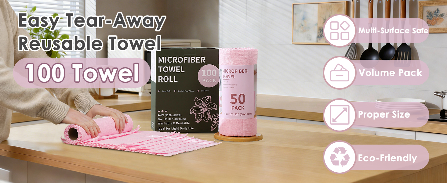 Pink Reusable Paper Towel