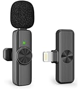 Wireless Lavalier Microphone for iPhone Recording, Portable Clip-On Microphone for iPhone Audio/V...