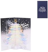 minimaliving 3D Christmas Tree,Sparkling Holiday with Holographic Tree &amp; Snowflake Design,Festive...