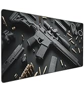 Buslint Extended Gaming Mouse Pad with Military Weapon Design, Large Desk Mat for Keyboard and Mo...