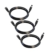 GGIPOWY 5.5mm x 2.5mm 12V DC Power Cable 3-Pack,DC5525 Male to Female Extension Cable 18AWG for C...