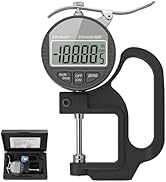 Neoteck Digital Thickness Gauge 1inch/25.4mm,0.0005inch/0.01mm LCD Display with Inch/MM Conversio...
