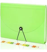 Accordian File Organizer 13 Pocket Expanding File Folder with Labels, A4 Letter Size Paper Docume...