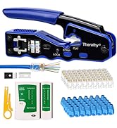 Therathy RJ45 Crimp Tool Pass Through Ethernet RJ45 Crimper Kit, Cat5e Cat6 Crimping Tool Kit