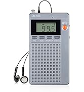 SEMIER Portable AM FM Pocket Radio, Shortwave Walkman Radio Digital Tuning LCD Display, Support T...