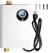 110V Tankless Electric Water Heater, 3000W Compact Under-Sink Heater, Adjustable Fahrenheit &amp; Cel...
