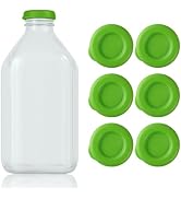 GAWBYET Silicone Milk Bottle Caps,48mm Diameter Glass Jug Replacement Lids Fit Stanpac &amp; Libbey &amp;...
