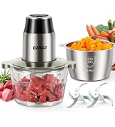 GANIZA Food Processors, Electric Food Chopper with Meat Grinder &amp; Vegetable Chopper - 2 Bowls (8 ...