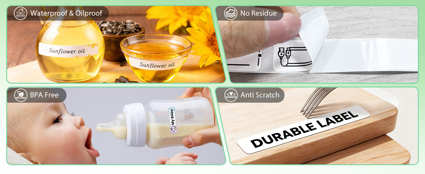 BPA-free waterproof thermal labels