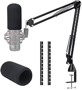 Quadcast S Boom Arm - Upgraded Mic Stand with Mic Cover Cable Sleeve, Compatible with Hyperx Quad...
