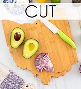 State-shaped cutting board blank backside used as cutting board for food prep.