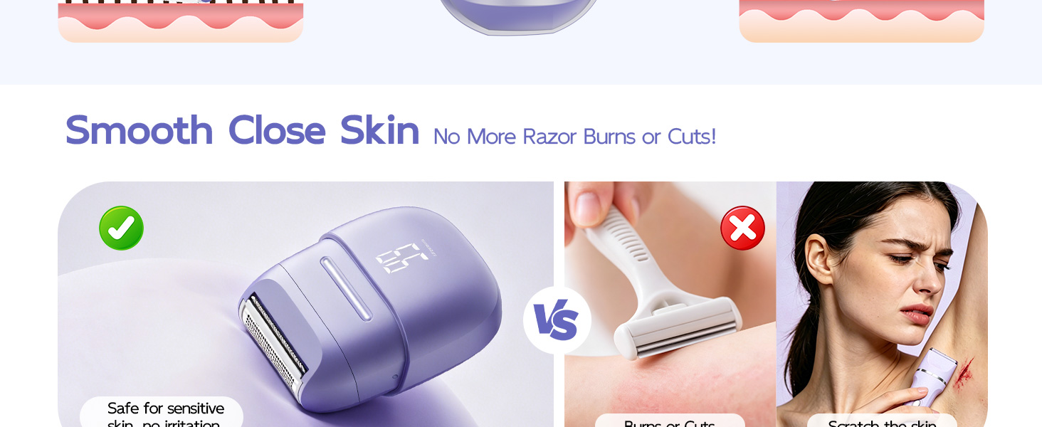 Electric razor for women, shavers women &amp;amp; bikini trimmer for smooth, irritation-free skin