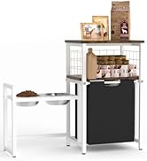 Sungaryard Elevated Dog Bowls Dog Toy Basket Pet Feeding Station, Adjustable Dog Raised Bowl Stan...