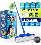 PetLovers Large Lint Roller with 3 Refills – 360 Total Sheets for Tackling Pet Hair, Extra Large ...