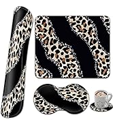 Gaming Mouse Pad with Wrist Rest Support Set, Ergonomic Memory Foam Keyboard Wrist Rest for Compu...