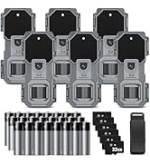 WOSPORTS Mini Trail Camera 6 Pack 32MP 1080P HD Deer Camera with 32GB SD Card Game Cameras with N...