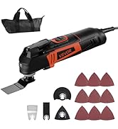 VEVOR Oscillating Tool Multitool, 3Amps Corded Oscillating Multi Tool with 6 Variable Speeds 1500...