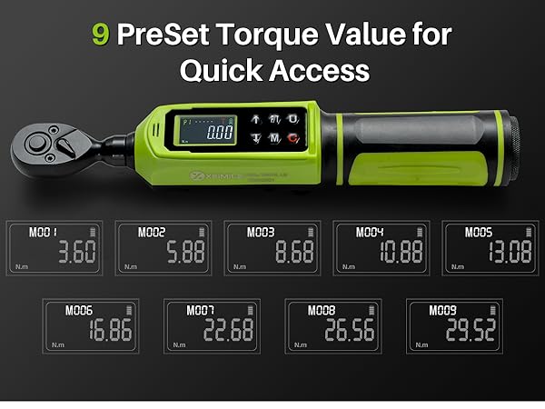 9 Preset Torque Value of the Digital Torque Wrench
