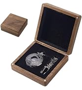 AHANDMAKER Walnut Wood Pocket Watch Box, Portable Single Watch Gift Box with Pillow Wood Wristwat...