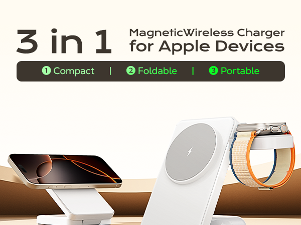 3 in 1 magnetic wireless charger for apple