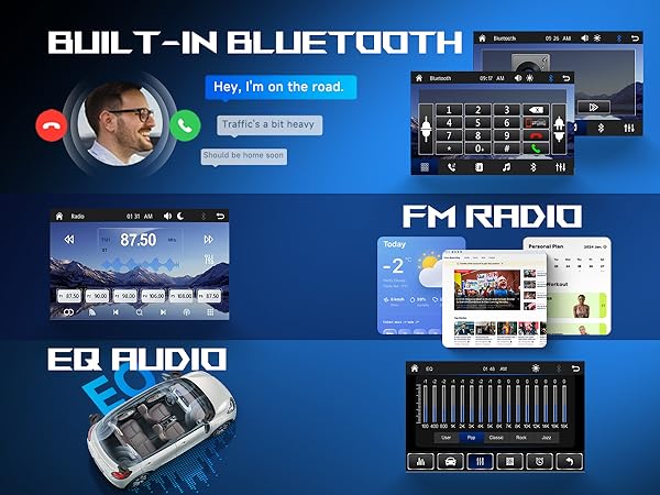 Double Din Car Stereo Bluetooth Wireless Carplay Android Auto-7 inch