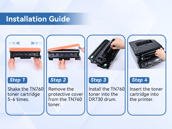 Brother TN760 TN-760 DR730 Drum Unit TN730 TN-730 MFC-L2690DW MFC-L2710DW MFC-L2717DW
