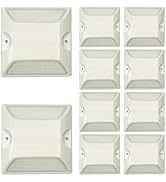 Road Reflectors 4 by 4 Inch, 10 Pack Commercial Driveway White Reflective Pavement Studs Ground M...