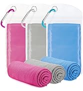 Amgico 3 Pack Cooling Towel(40"x12") for Neck and face, Ice Towel, Soft Breathable Towels, Coolin...