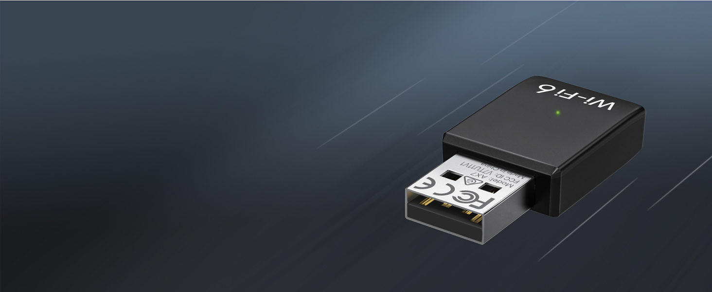 WiFi 6 USB Adapter with USB 2.0 Port Ensures Stable Connection Also Works with USB 3.0