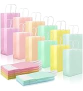 BadenBach 30 Pack Small Pastel Paper Gift Bags with Handle, 8.6" x 6.3" x 3.2" Assorted Color Goo...