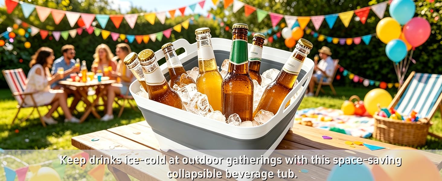 Kitchen Camping Dish Tub for Vegetable Washing and Beverage Tubs