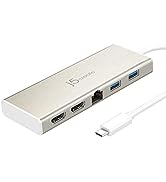 j5create USB-C Mini Dock- Type C Hub with 2X 4K HDMI, 2X USB 3.0, Ethernet, Power Delivery 2.0