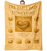 SNUGLYZEN Dad Blanket Gifts - Big Hug Blanket for Dad from Daughter &amp; Son, Vintage Newspaper-Insp...