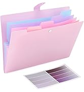 Maimis Expanding File Folder, 5 Pocket Cute Folders with Labels Letter Size Accordion File Organi...