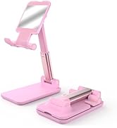 HZZADZXW Cell Phone Stand, Adjustable Angle and Height Cell Phone Holder for Desk, Foldable and P...