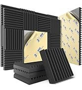 36 Pack Sound Proof Foam Panels for Wall with Self Adhesive, 2" X 12" X 12" Quick-Recovery Acoust...